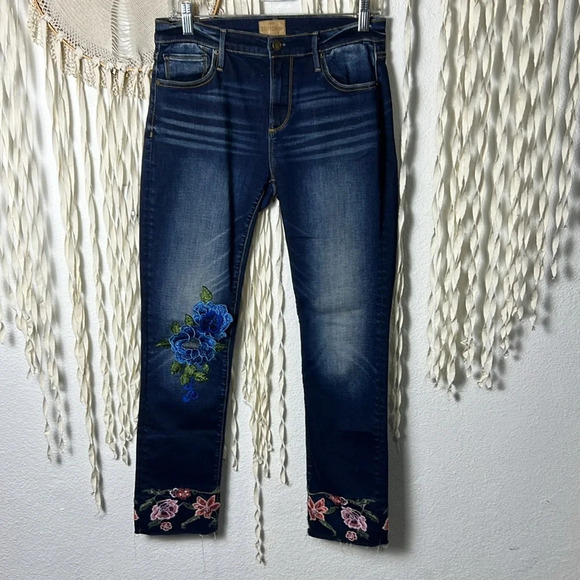 Anthropologie | Driftwood Colette Embroidered Denim Size 27 - Picture 1 of 11